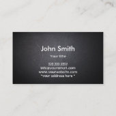 Carte De Visite Construction Simple Cuir foncé Texte gras (Dos)