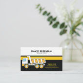 Carte De Visite Construction simple de camions à vidange jaune et  (Debout devant)