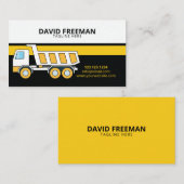 Carte De Visite Construction simple de camions à vidange jaune et  (Devant / Derrière)