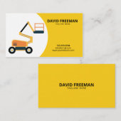 Carte De Visite Construction simple de plate-forme aérienne jaune (Devant / Derrière)