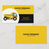 Carte De Visite Construction simple d'un camion à vidange jaune et (Devant / Derrière)