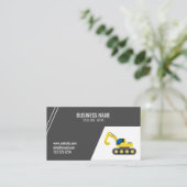 Carte De Visite Construction simple gris foncé Construction Excava (Debout devant)