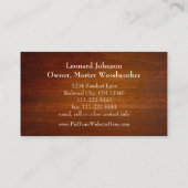 Carte De Visite Construction simple moderne en cerisier (Dos)