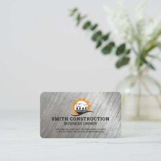 Carte De Visite Construction Site Build | General Contractor (Debout devant)