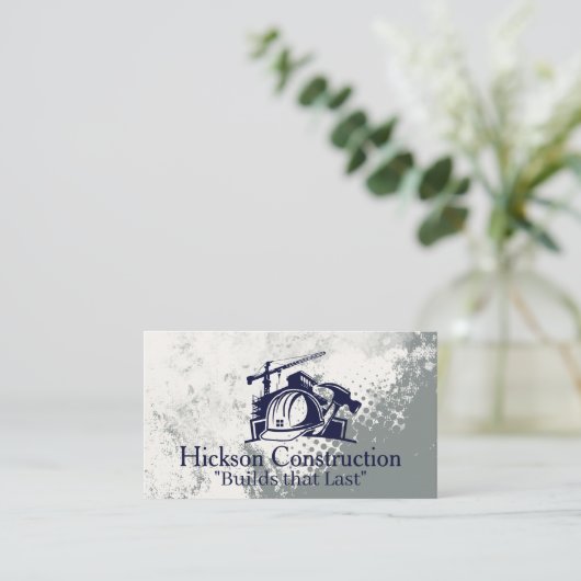 Carte De Visite Construction site | Builders Hat | Contractor (Debout devant)