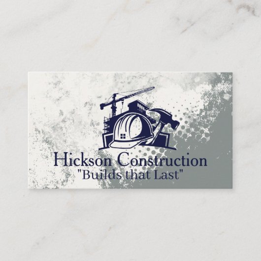 Carte De Visite Construction site | Builders Hat | Contractor (Devant)