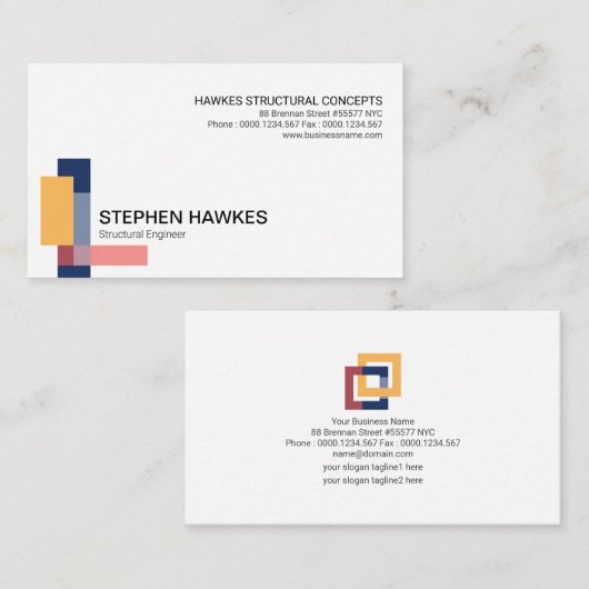 Carte De Visite Construction structurelle de colonnes de bloc (Devant / Derrière)