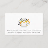 Carte De Visite Construction Tools | General Contractor (Dos)