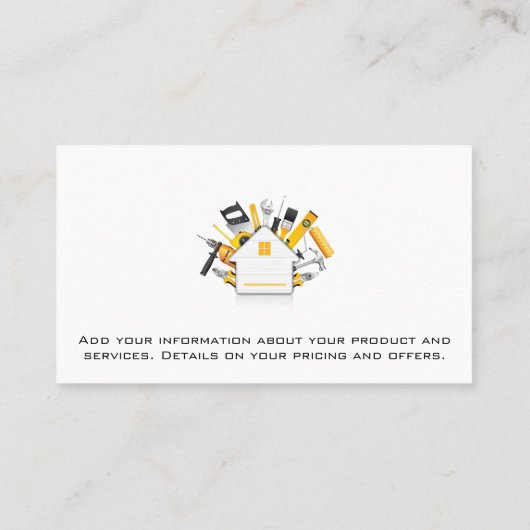 Carte De Visite Construction Tools | General Contractor (Dos)