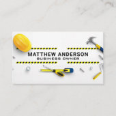 Carte De Visite Construction Tools Laid out | Blue Collar (Devant)