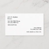 Carte De Visite Construction transportant et excavant (Dos)