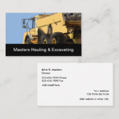 Carte De Visite Construction transportant et excavant (Devant / Derrière)