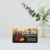 Carte De Visite Construction | Travailleurs sur site | Col bleu (Debout devant)