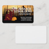 Carte De Visite Construction | Travailleurs sur site | Col bleu (Devant / Derrière)
