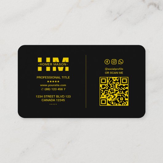 Carte De Visite Construction Triangle noir Jaune moderne (Dos)