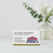 Carte De Visite Construction Trucks Illustration (Debout devant)