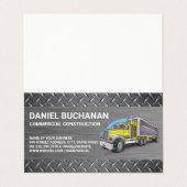 Carte De Visite Construction Vehicle | Big Rig Truck | Driver (Extérieur déplié)