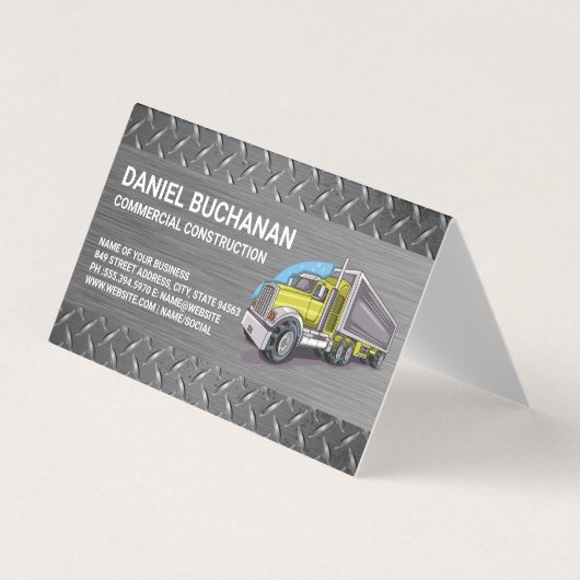 Carte De Visite Construction Vehicle | Big Rig Truck | Driver (Devant)