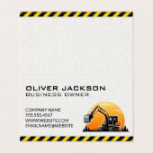 Carte De Visite Construction | Véhicule d'excavation (Extérieur déplié)