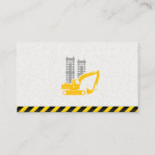 Carte De Visite Construction | Véhicule d'excavation | Site de con (Dos)