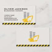 Carte De Visite Construction | Véhicule d'excavation | Site de con (Devant / Derrière)