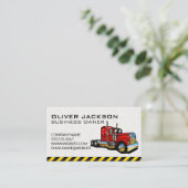 Carte De Visite Construction Véhicule semi-remorque rouge (Debout devant)