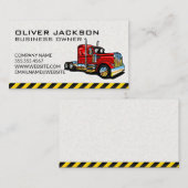 Carte De Visite Construction Véhicule semi-remorque rouge (Devant / Derrière)