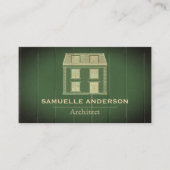 Carte De Visite Construction vintage Olive Green Rustic Architect (Devant)