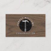Carte De Visite Construction Wood QR Code Business Logo (Devant)
