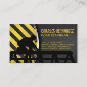 Carte De Visite Construction Worker on Roof | General Contractor (Devant)