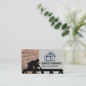 Carte De Visite Construction Worker on Roof | General Contractor (Debout devant)