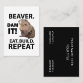 Carte De Visite Construire à manger Répéter Funny Beaver Animal (Devant / Derrière)