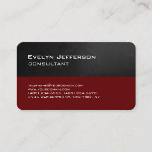 Carte De Visite Consultant à la mode moderne Red Grey Stripes