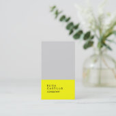 Carte De Visite Consultant à la mode simple en gris jaune clair (Debout devant)