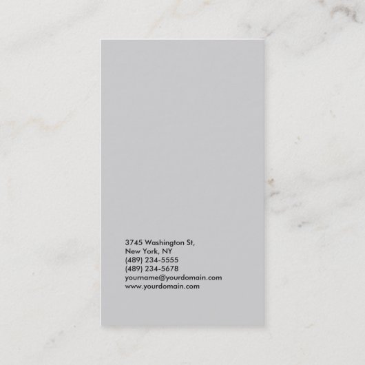 Carte De Visite Consultant à la mode simple en gris jaune clair (Dos)