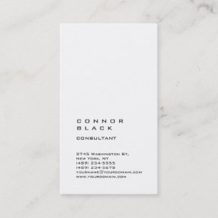 Carte De Visite Consultant à la mode simple et verticale blanc