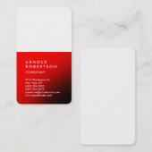 Carte De Visite Consultant à tendance rouge vertical (Devant / Derrière)