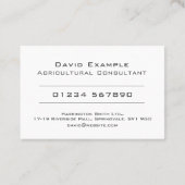 Carte De Visite Consultant agricole avec photo de titulaire (Dos)