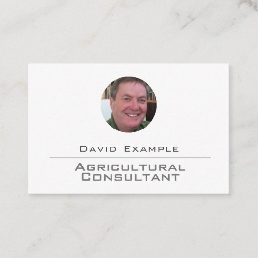 Carte De Visite Consultant agricole avec photo de titulaire (Devant)