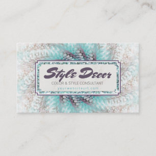 Carte De Visite Consultant   Aqua Purple Abstrait Swirl