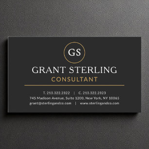 Carte De Visite Consultant Black Gold Luxury Moderne Élégant