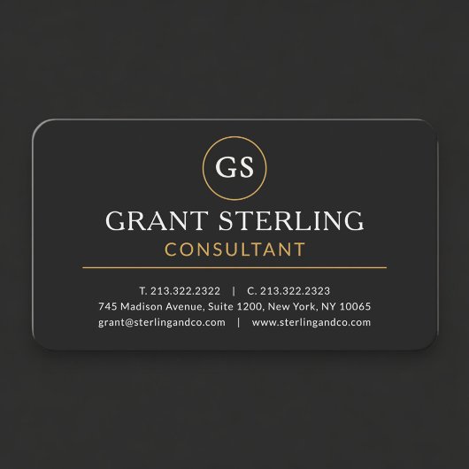Carte De Visite Consultant Black Gold Professional