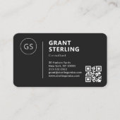 Carte De Visite Consultant Black Logo QR Code Professional (Devant)