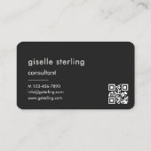 Carte De Visite Consultant Black QR Code (Dos)