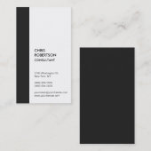 Carte De Visite Consultant blanc de bande grise verticale (Devant / Derrière)