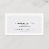 Carte De Visite Consultant blanc gris clair simple et simple (Devant)