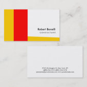 Carte de visite consultant blanc rouge jaune clair (Devant / Derrière)