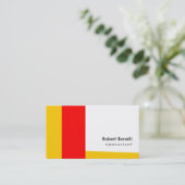 Carte de visite consultant blanc rouge jaune clair (Debout devant)