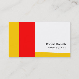 Carte de visite consultant blanc rouge jaune clair