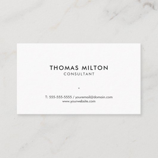 Carte De Visite Consultant blanc simple et élégant (Devant)